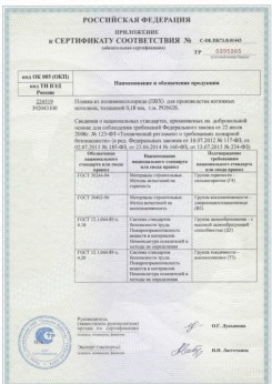 2015.06.25 Пушкин - Pongs. Приложение к сертификату соответствия